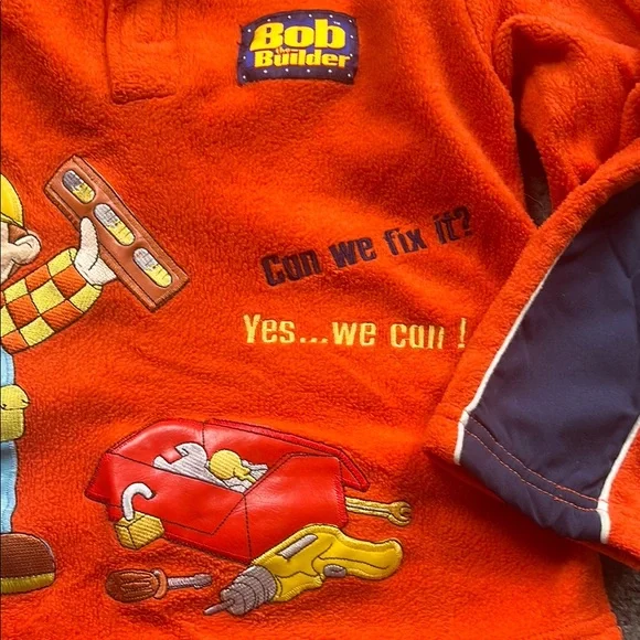 2003 Bob the Builder Orange Fleece Pullover sz 6 - Picture 3 of 5